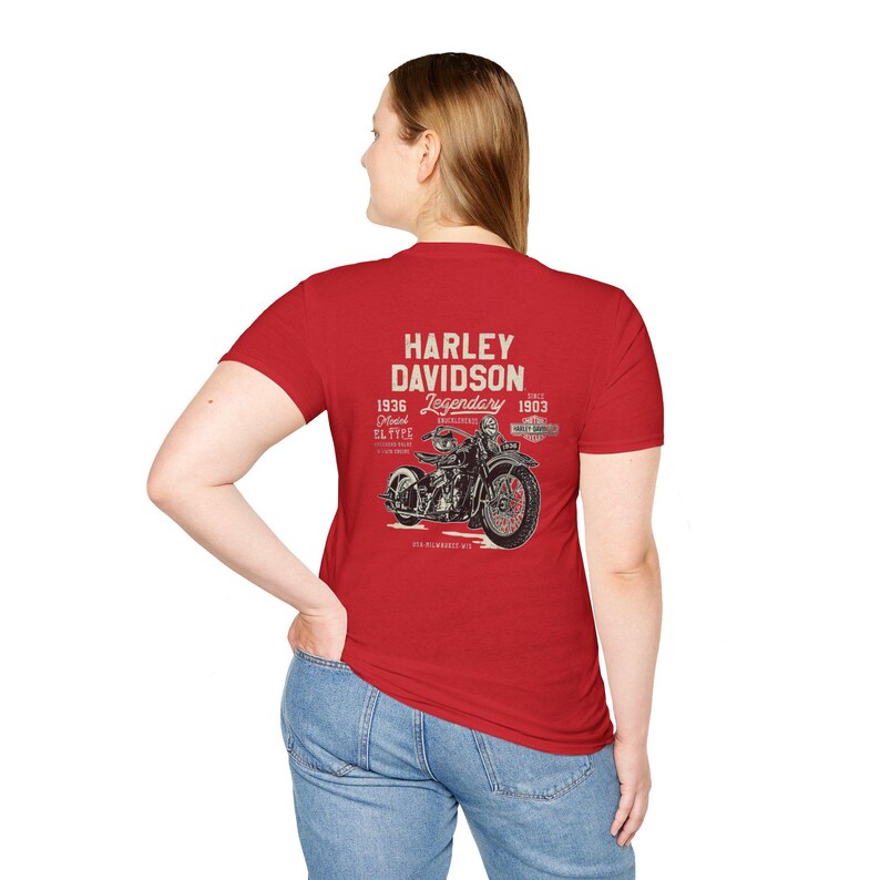 Harley Davidson Script Logo T-Shirt | Motorcycle Retro Tee image 12