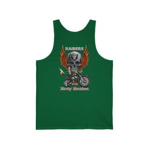 Unisex Harley Davidson fans Tank,Raiders Skull with Wings Motorcycle | Biker Racing Tank Top image 13