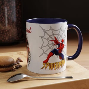 Caneca personalizada com o nome do Homem-Aranha, caneca decorativa para café (325ml, 445ml) | Ilustração de moletom do Homem-Aranha imagem 16