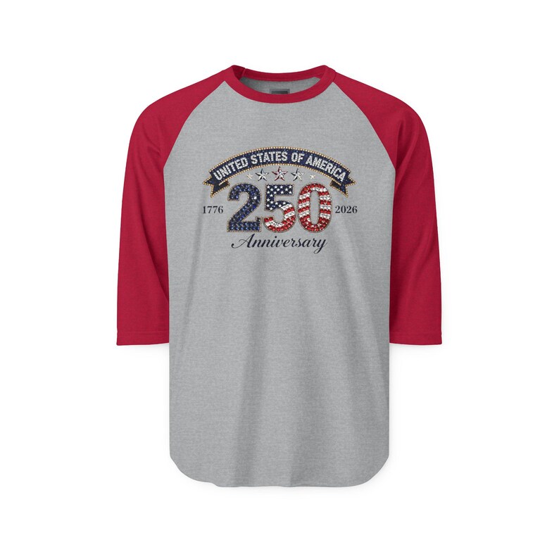 United States 250th Anniversary Raglan | 1776-2026 American Flag Design image 5
