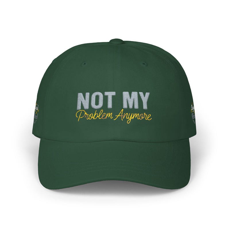 Pensioencadeau, Klassieke Dad Cap | Geborduurde pet met tekst: Not My Problem Anymore afbeelding 10