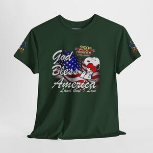 USA 250th Anniversary God Bless America Tee | Patriotic Flag Eagle image 13