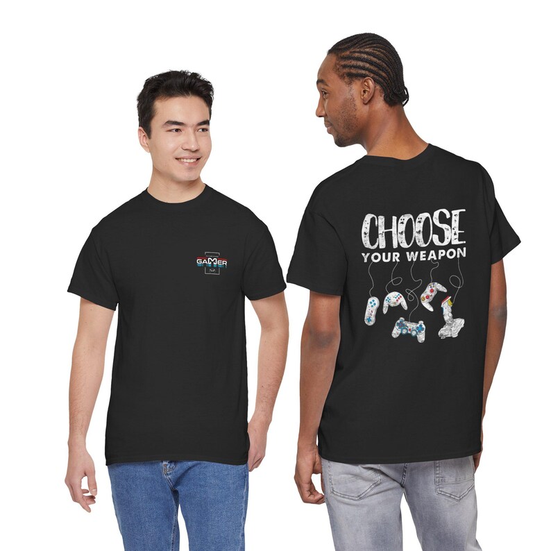 Gamer Retro Controller Tee | Choose Your Weapon Graphic T-Shirt image 2