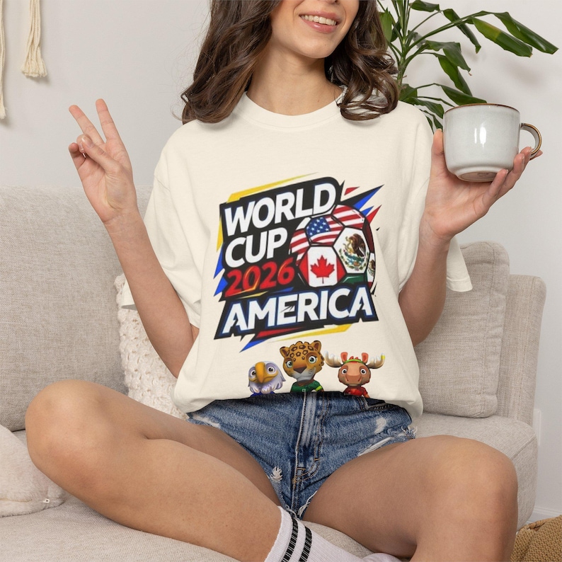 T-shirt WK voetbal 2026 America Soccer Mascottes | Amerikaans voetbalshirt afbeelding 1
