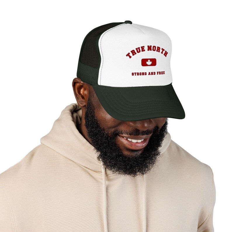 True North maple badge Foam Trucker Hat | Strong and Free Canada image 7