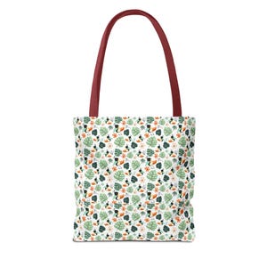 Tropical Toucan Leaves Tote Bag, All-Over Print Canvas Shoulder Bag image 8