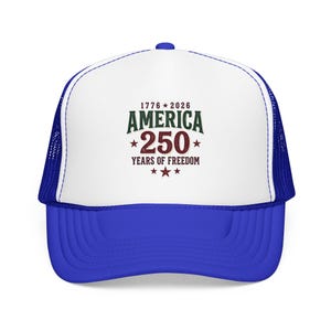 Czapka z pianki America 250 Trucker | Patriotyczna, zabytkowa uroczystość USA zdjęcie 9