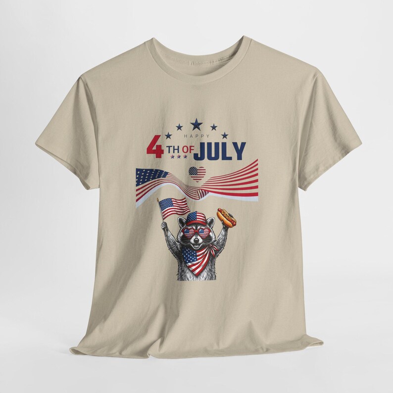 USA 250 Years Patriotic Raccoon 4th of July Tee | American Flag, Fireworks image 8