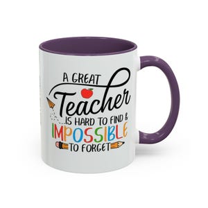 Un buen profesor es difícil de encontrar, imposible de olvidar. Taza de café/taza decorativa (325/444 ml) imagen 18