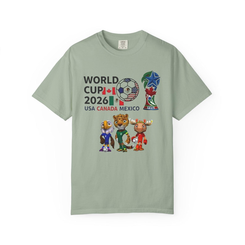 World Cup 2026 Mascots T-Shirt | USA Canada Mexico Soccer Tee image 2