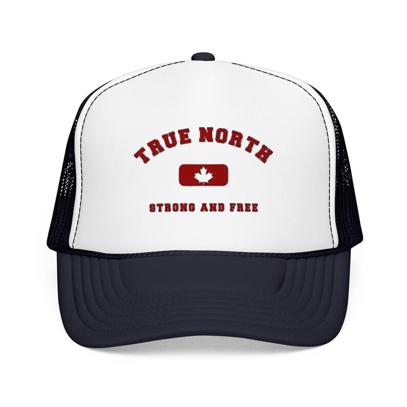 True North maple badge Foam Trucker Hat | Strong and Free Canada image 18