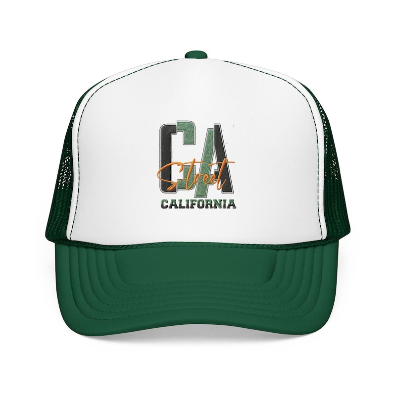 Casquette trucker californienne de la côte californienne | Devant en mousse, Dos en filet image 1