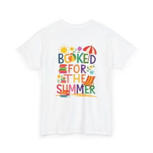 Booked for the Summer Tee | Reading Beach Book Stack Tee image 15