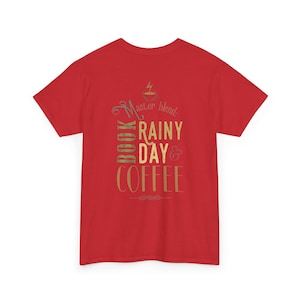 Book Lover,Bookish Rainy Day And Coffee Tee | 'Book Nerd' reading design image 12
