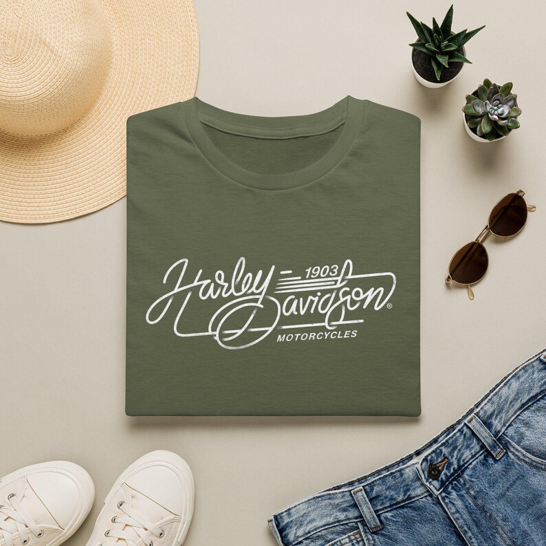 Harley Davidson Script Logo T-Shirt | Motorcycle Retro Tee image 17