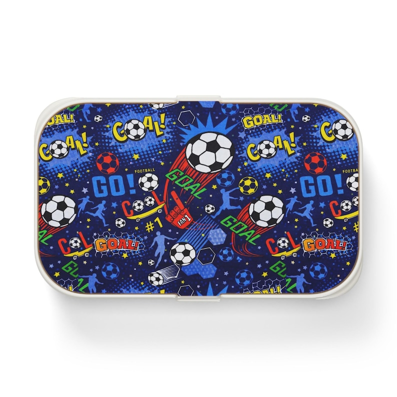 Bento-matlåda för fotbollsmål | Matlåda för barn med sportmotiv bild 2