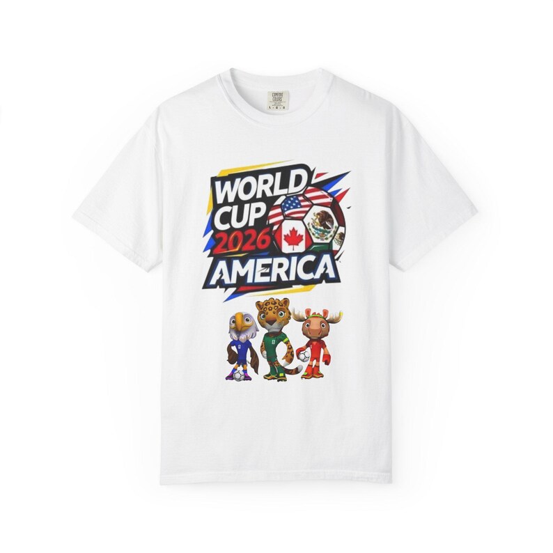 T-shirt WK voetbal 2026 America Soccer Mascottes | Amerikaans voetbalshirt afbeelding 3