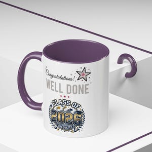 Klasse von 2026 Abschluss Herzlichen Glückwunsch Tasse | Akzent-Kaffeebecher Bild 2