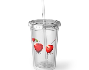 Valentine's Day Gift,Acrylic Cup | Clear Tumbler with Straw