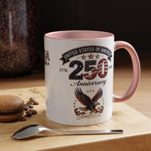 USA 250th Anniversary Eagle Coffee Mug | Patriotic 11oz 15oz Accent Mug image 11