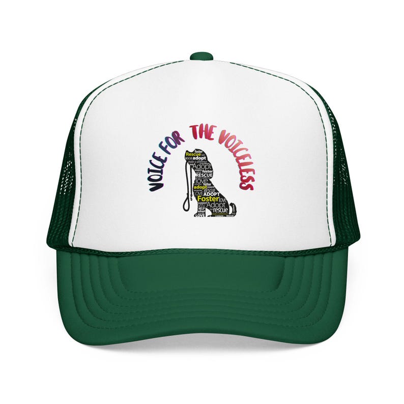 Voice for the Voiceless Foam Trucker Hat | Rescue Dog Paw Print Design image 10