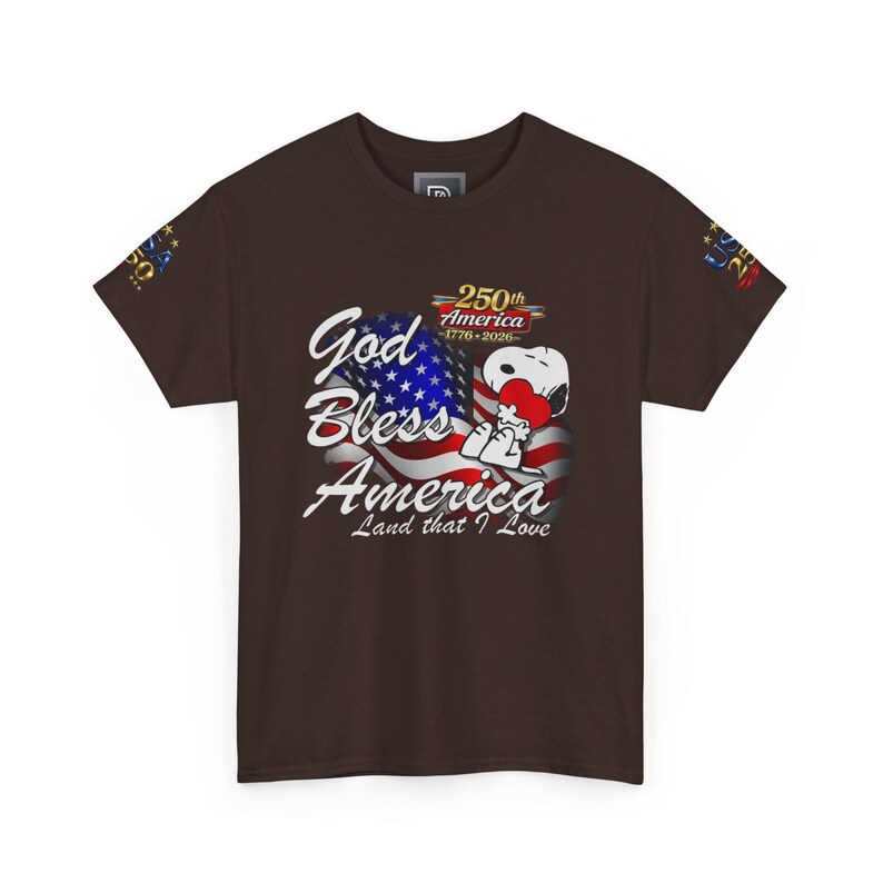 USA 250th Anniversary God Bless America Tee | Patriotic Flag Eagle image 6