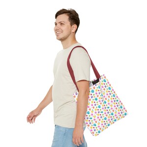 Colorful Paw Print Tote Bag | Playful Pet Lover Accessory image 19