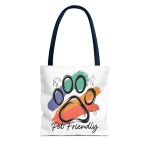 Colorful Paw Print Pet Friendly Tote Bag | Animal Lover Tote image 17