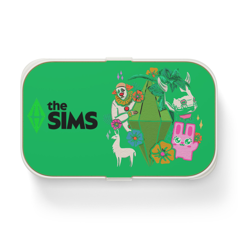 De Sims-personages collage Bento Lunchbox | Gaming-lunchbox, Plumbob-kunst afbeelding 1