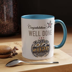 Klasse von 2026 Abschluss Herzlichen Glückwunsch Tasse | Akzent-Kaffeebecher Bild 19