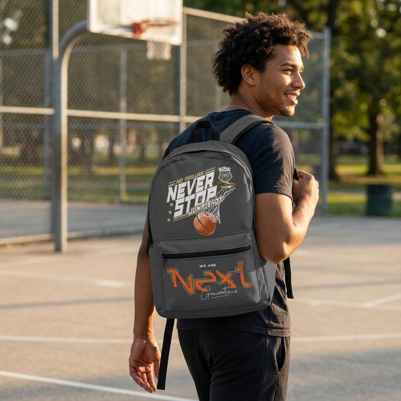 Never Stop Jump Shot Basketball Backpack | We Are Next Generations image 2