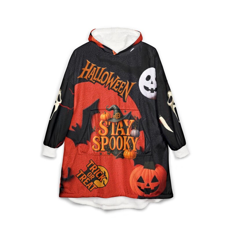 Coperta con cappuccio Stay Spooky Halloween / Zucca Boo per dolcetto o scherzetto immagine 6