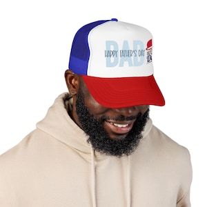 Father's Day Gift Foam Trucker Hat | Vintage Dad Badge image 17
