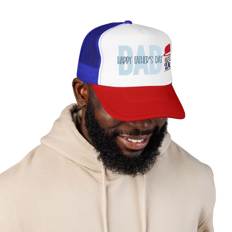 Father's Day Gift Foam Trucker Hat | Vintage Dad Badge image 17