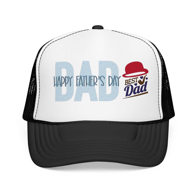 Father's Day Gift Foam Trucker Hat | Vintage Dad Badge image 3