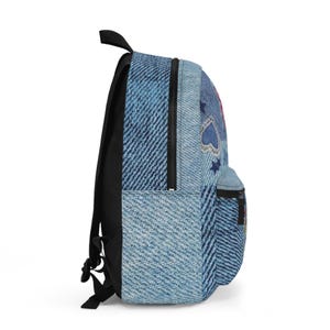 Personalized Dance Backpack, Denim Look, Music Notes, Song Design image 2