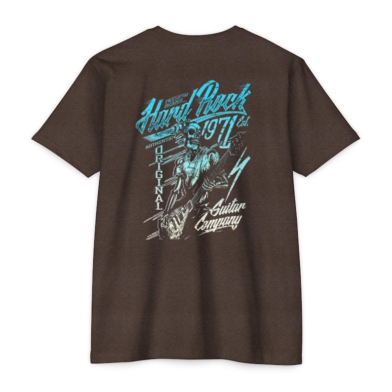 Hard Rock Guitar Skull 1971 T-shirt | Retro Rock Band Tee image 6