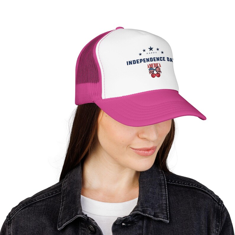 Independence Day America Skull Foam Trucker Hat | 4th of July Patriotic Stars image 17