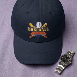 Gorra de béisbol con logo de bates cruzados / Gorra de béisbol bordada imagen 2