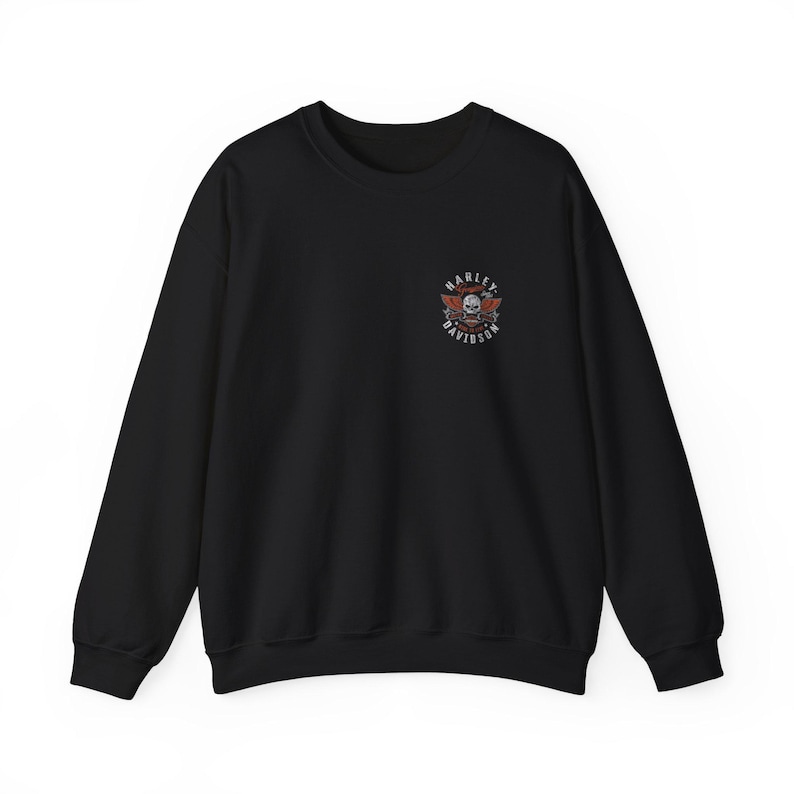 Raiders Skull Motorcycle with Wings Crewneck Sweatshirt | Harley Davidson Style image 4