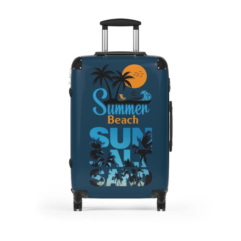 Summer Beach Sunset palm trees suitcase | Sun Salt Sand travel luggage image 5