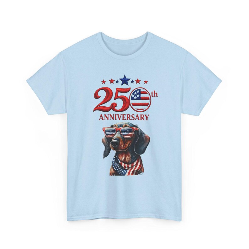 25th Anniversary Patriotic Dachshund T-Shirt | American Flag Dog image 7
