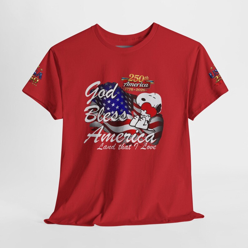 USA 250th Anniversary God Bless America Tee | Patriotic Flag Eagle image 14