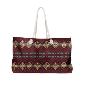 Weekendväska med tribalt geometriskt mönster | Boho Aztec-resetos bild 4