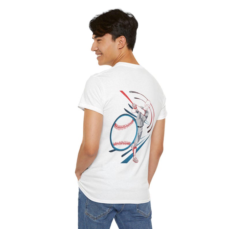 Basebollslagman grafisk t-shirt | Basebollspelare illustration, sporttröja bild 12