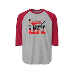 Camiseta raglán Baseball Life / Gráfico de bate y guante de béisbol imagen 13