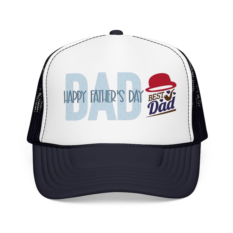 Father's Day Gift Foam Trucker Hat | Vintage Dad Badge image 2