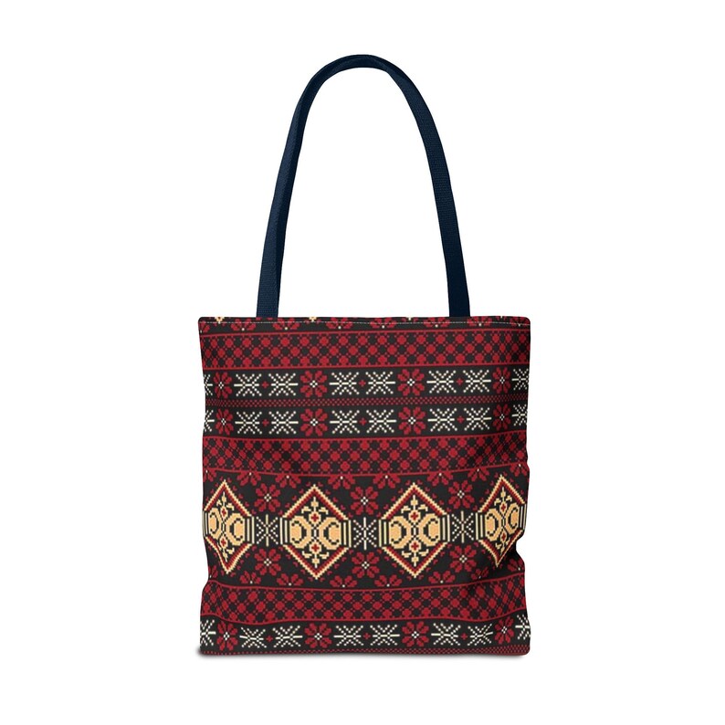 Red Aztec Boho Tote Bag | Geometric Tribal Pattern Tote image 18