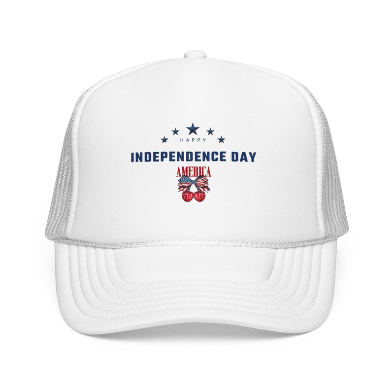 Independence Day America Skull Foam Trucker Hat | 4th of July Patriotic Stars image 9