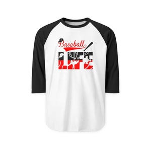 Camiseta raglán Baseball Life / Gráfico de bate y guante de béisbol imagen 12